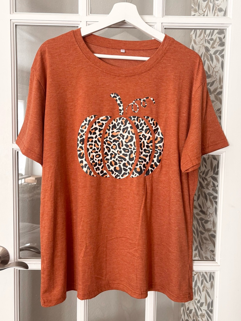 Leopard Print Pumpkin T-Shirt Sz XXL